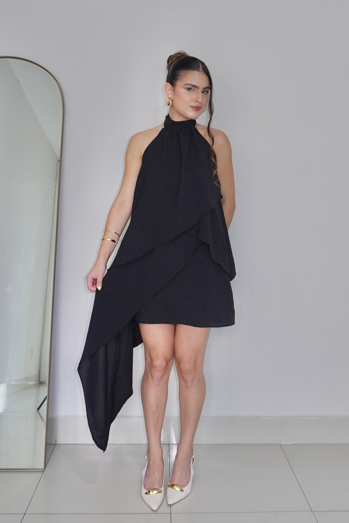 VESTIDO SOL PRETO - Curto com babados