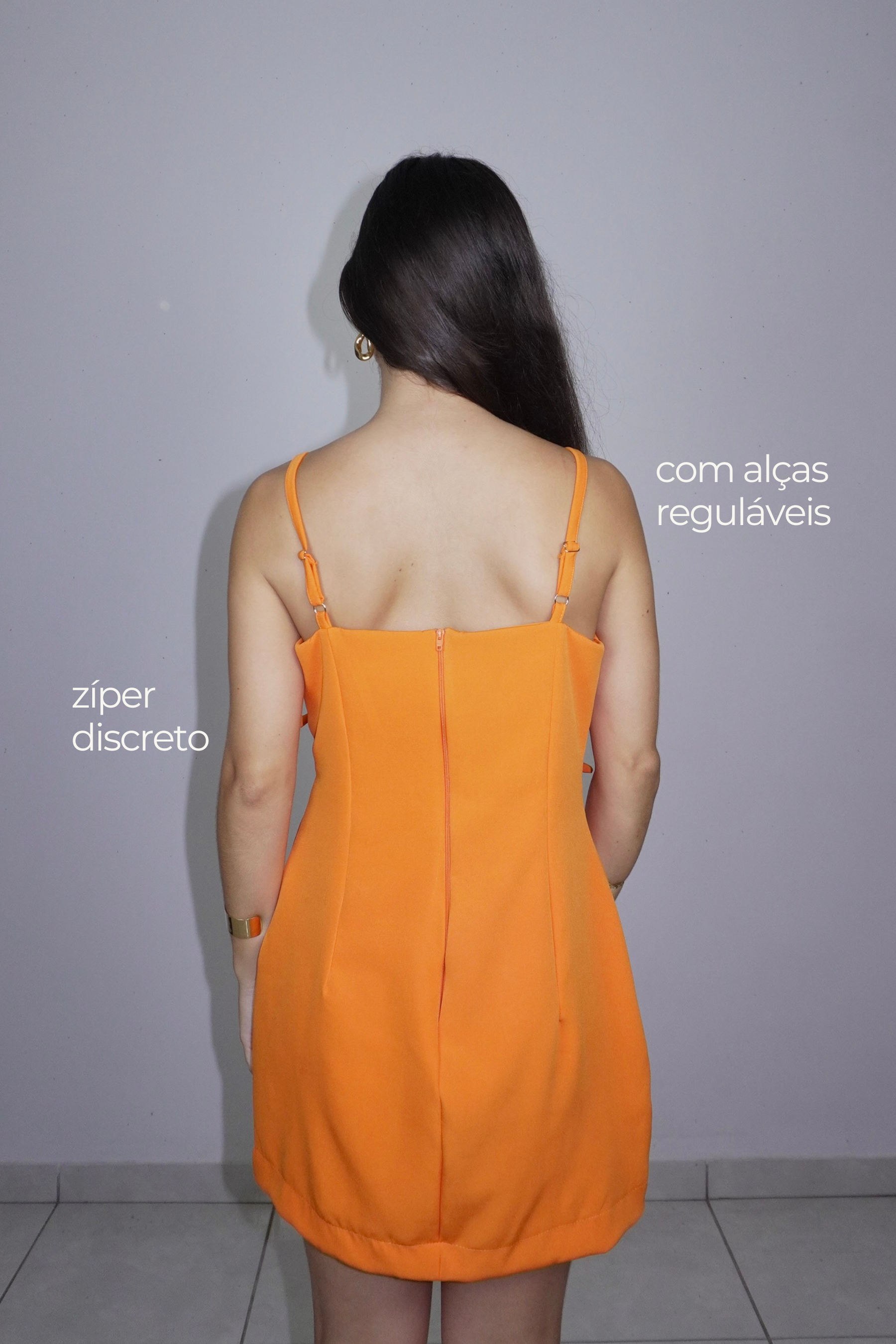 VESTIDO LIA LARANJA - Curto com laços