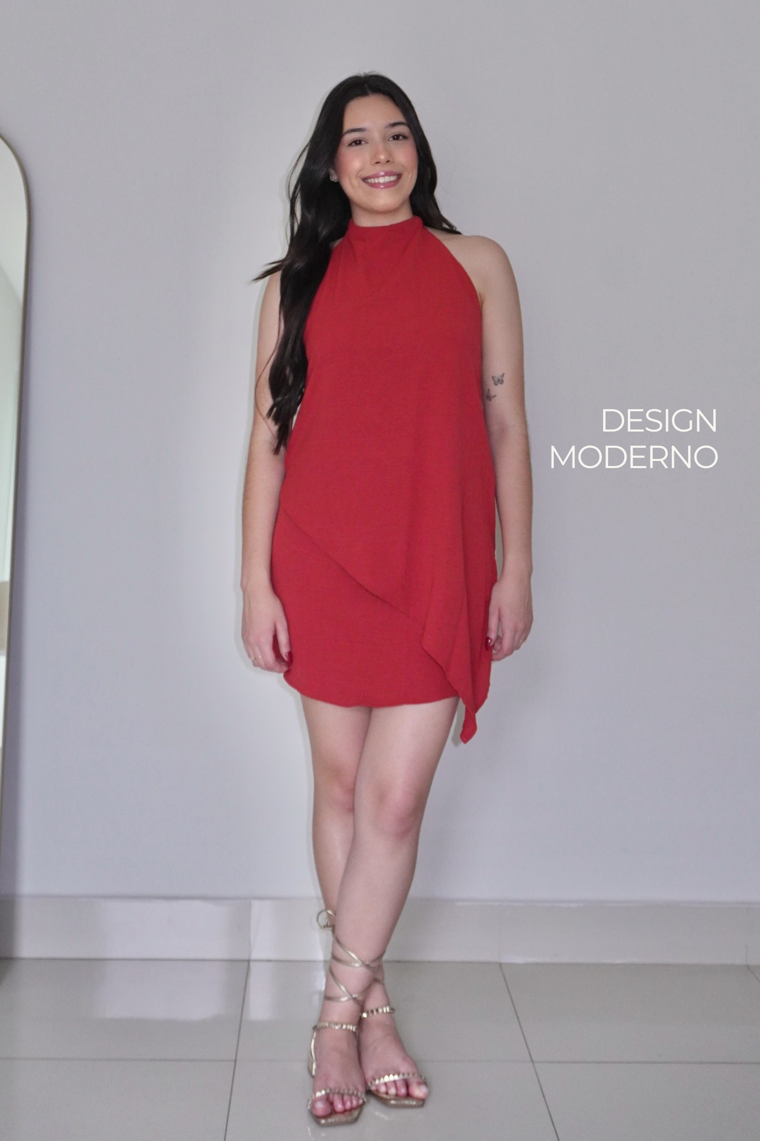 VESTIDO BRISA TERRACOTA - Curto com decote nas costas