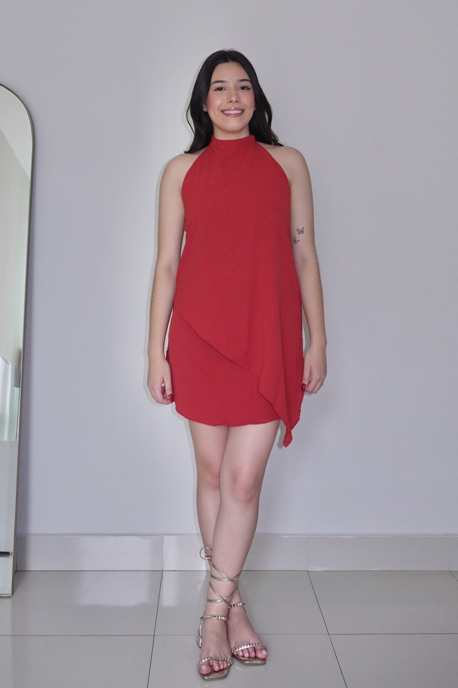 VESTIDO BRISA TERRACOTA - Curto com decote nas costas