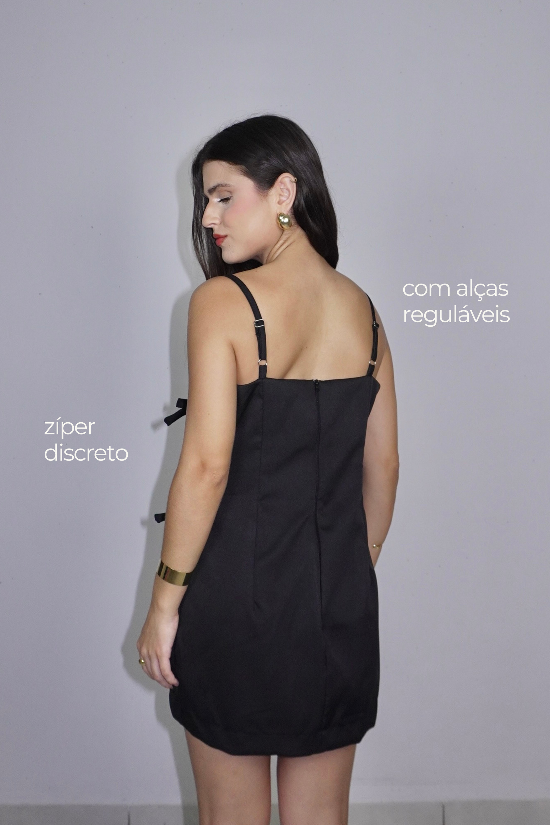 VESTIDO LIA PRETO - Curto com laços