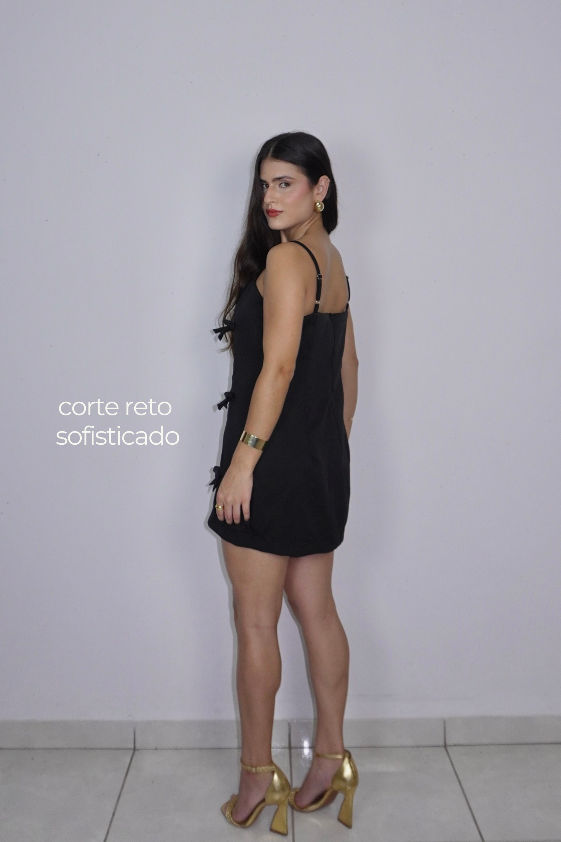 VESTIDO LIA PRETO - Curto com laços