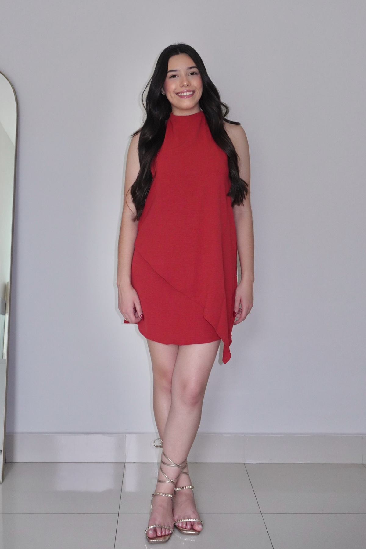 VESTIDO BRISA TERRACOTA - Curto com decote nas costas