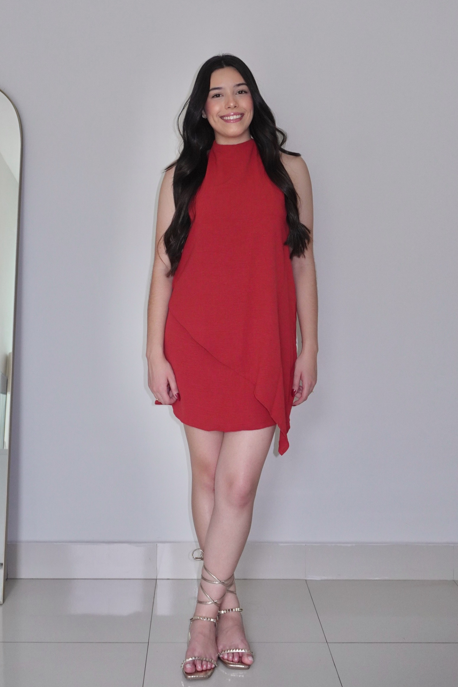 VESTIDO BRISA TERRACOTA - Curto com decote nas costas