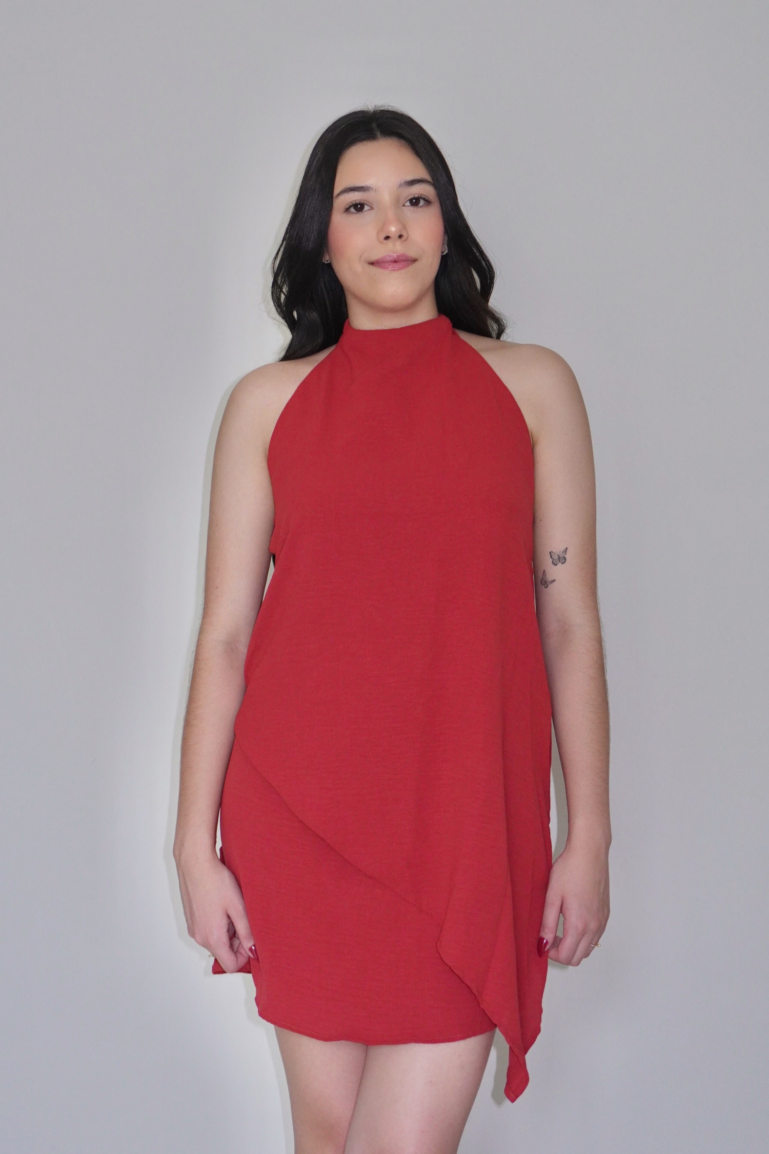 VESTIDO BRISA TERRACOTA - Curto com decote nas costas