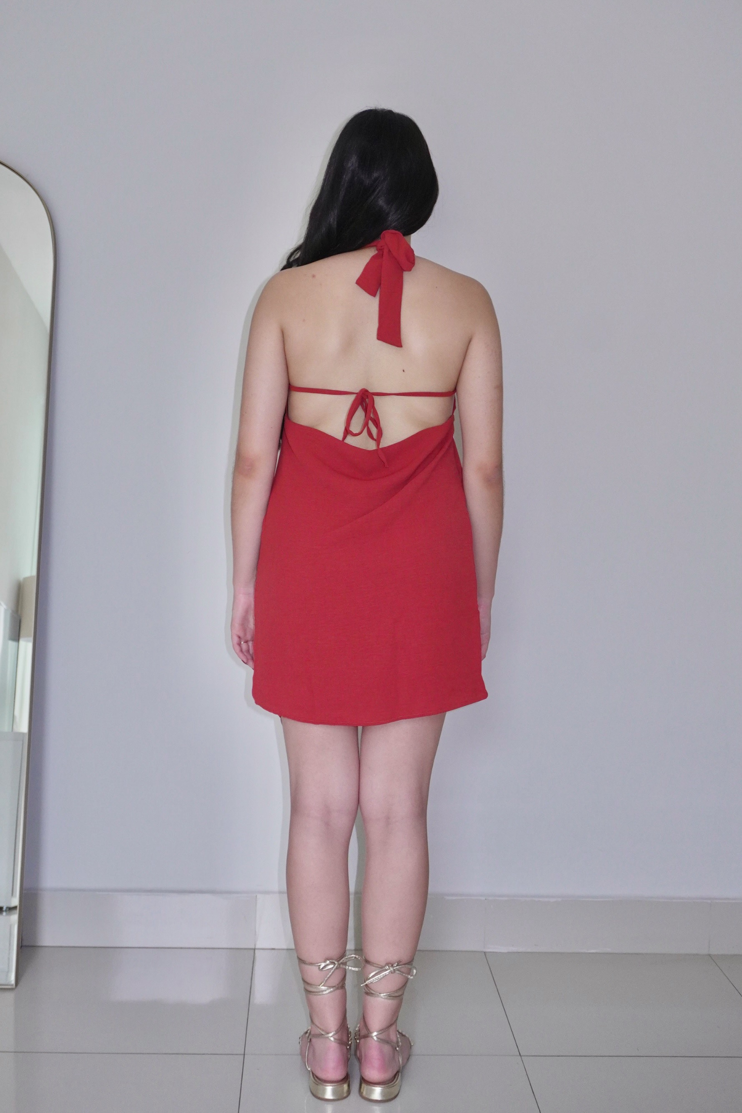 VESTIDO BRISA TERRACOTA - Curto com decote nas costas