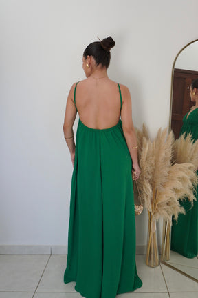 VESTIDO JANE VERDE - Longo com Decote em V