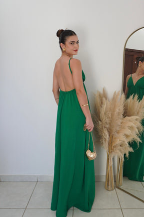 VESTIDO JANE VERDE - Longo com Decote em V