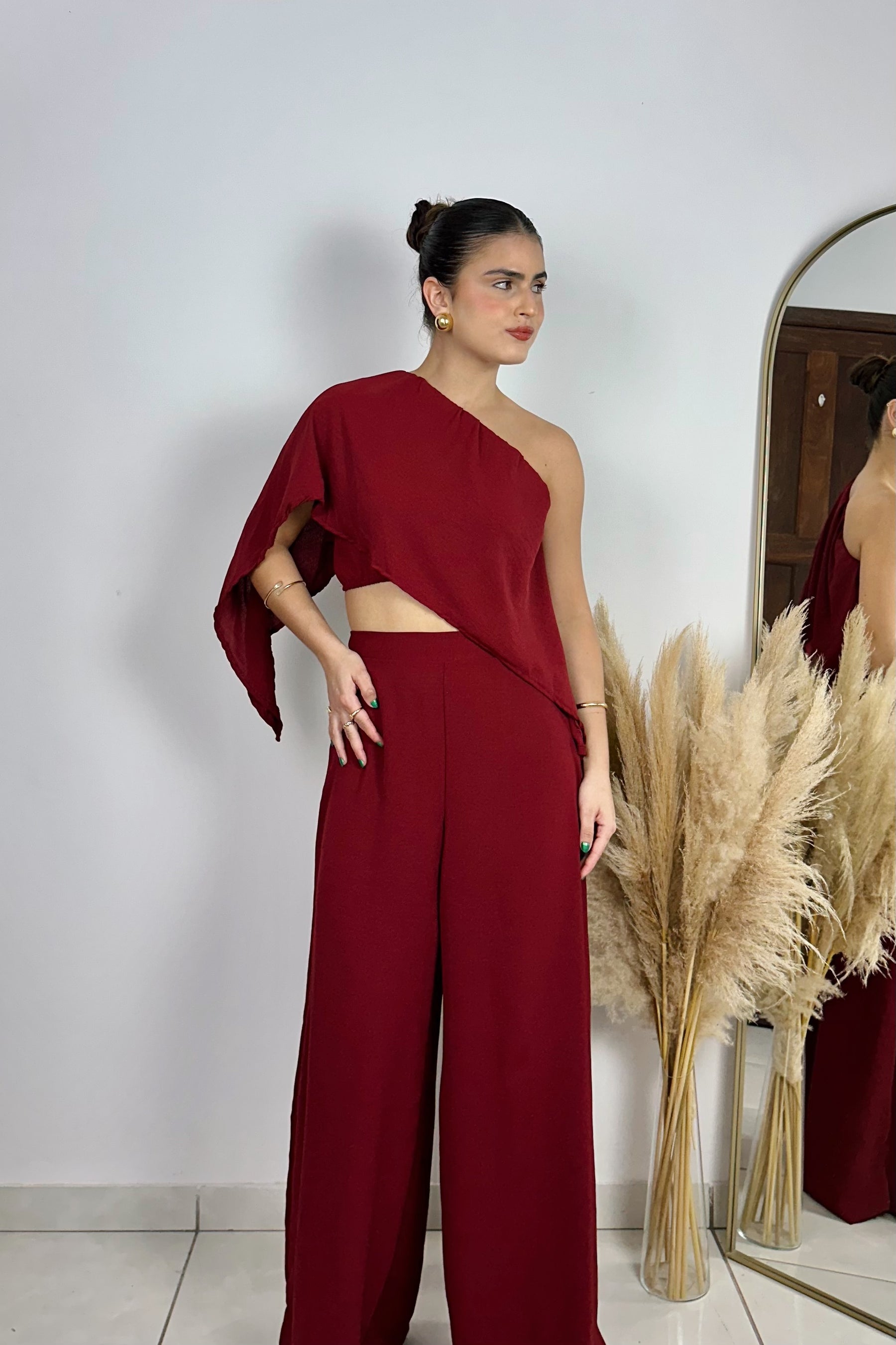 CONJUNTO GRÉCIA VERMELHO CEREJA