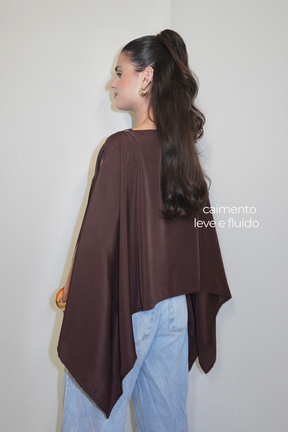 BATA CAPA AMÉLIA MARROM - Fluída com Top