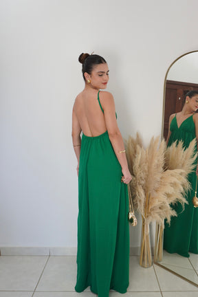 VESTIDO JANE VERDE - Longo com Decote em V