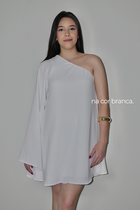 VESTIDO NINA BRANCO - Curto com manga única