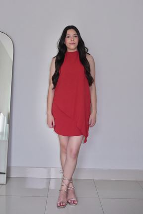 VESTIDO BRISA TERRACOTA - Curto com decote nas costas