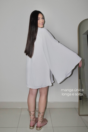 VESTIDO NINA BRANCO - Curto com manga única