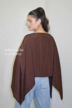 BATA CAPA AMÉLIA MARROM - Fluída com Top