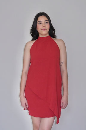 VESTIDO BRISA TERRACOTA - Curto com decote nas costas