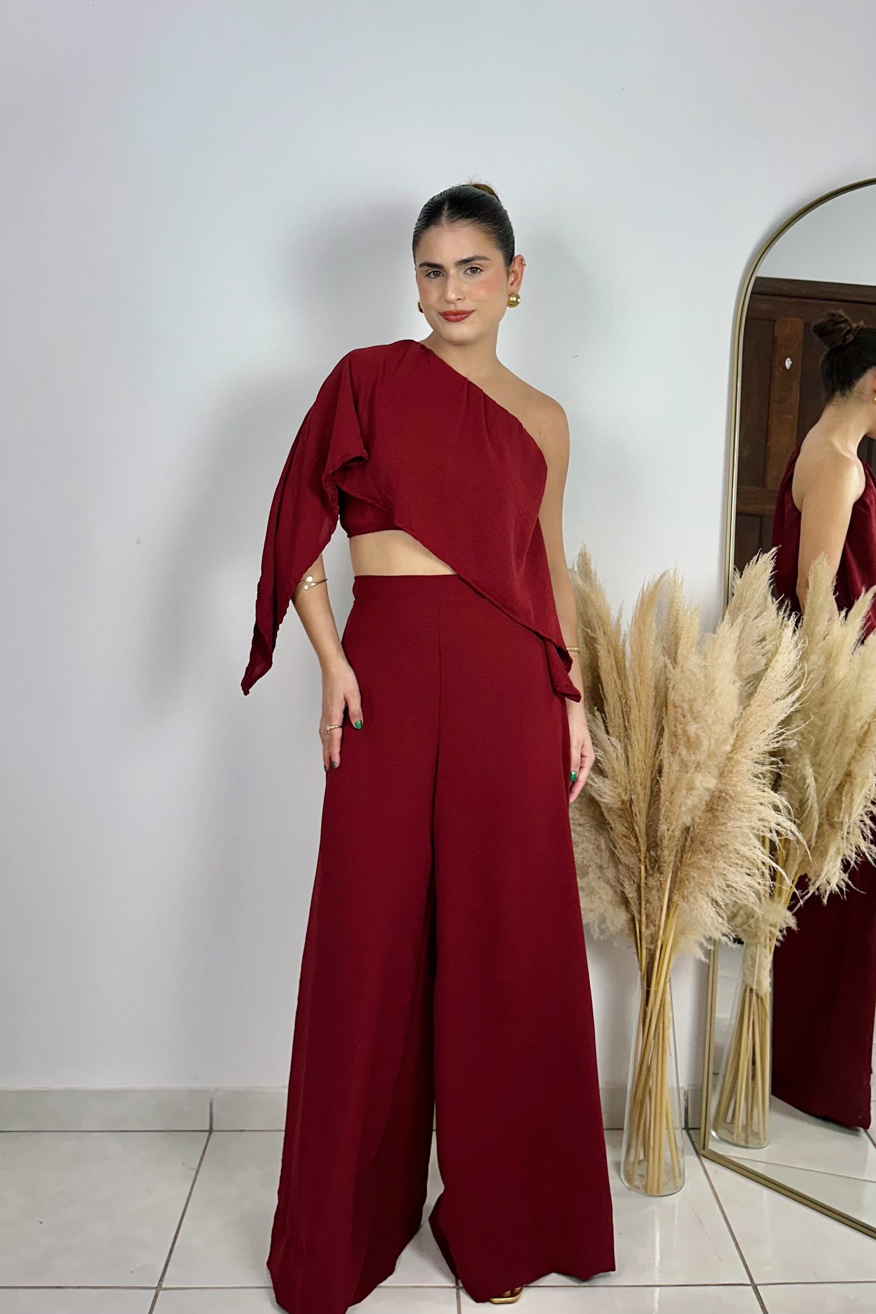 CONJUNTO GRÉCIA VERMELHO CEREJA