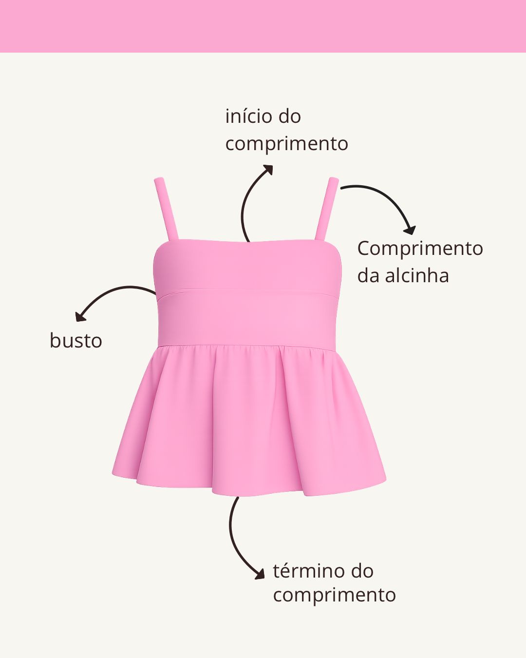 Tabela de medidas do produto