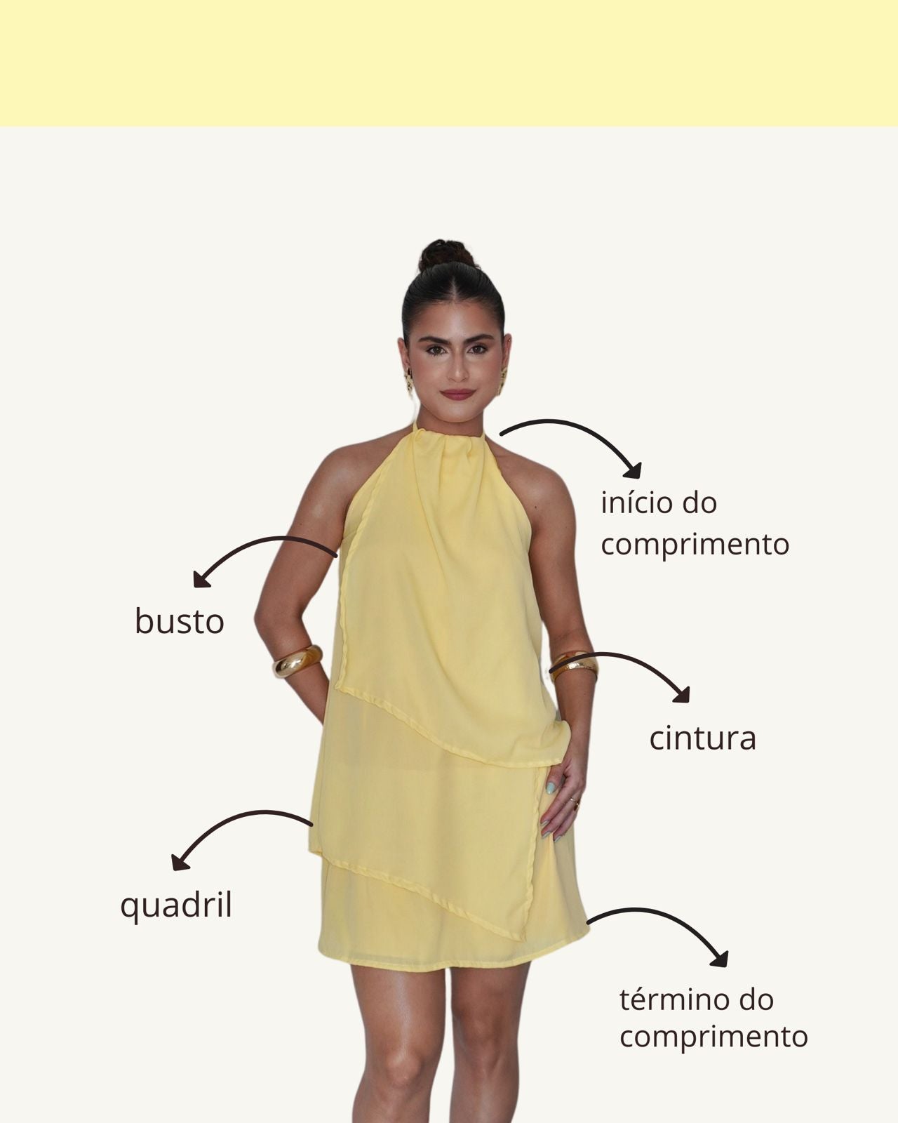 Tabela de medidas do produto