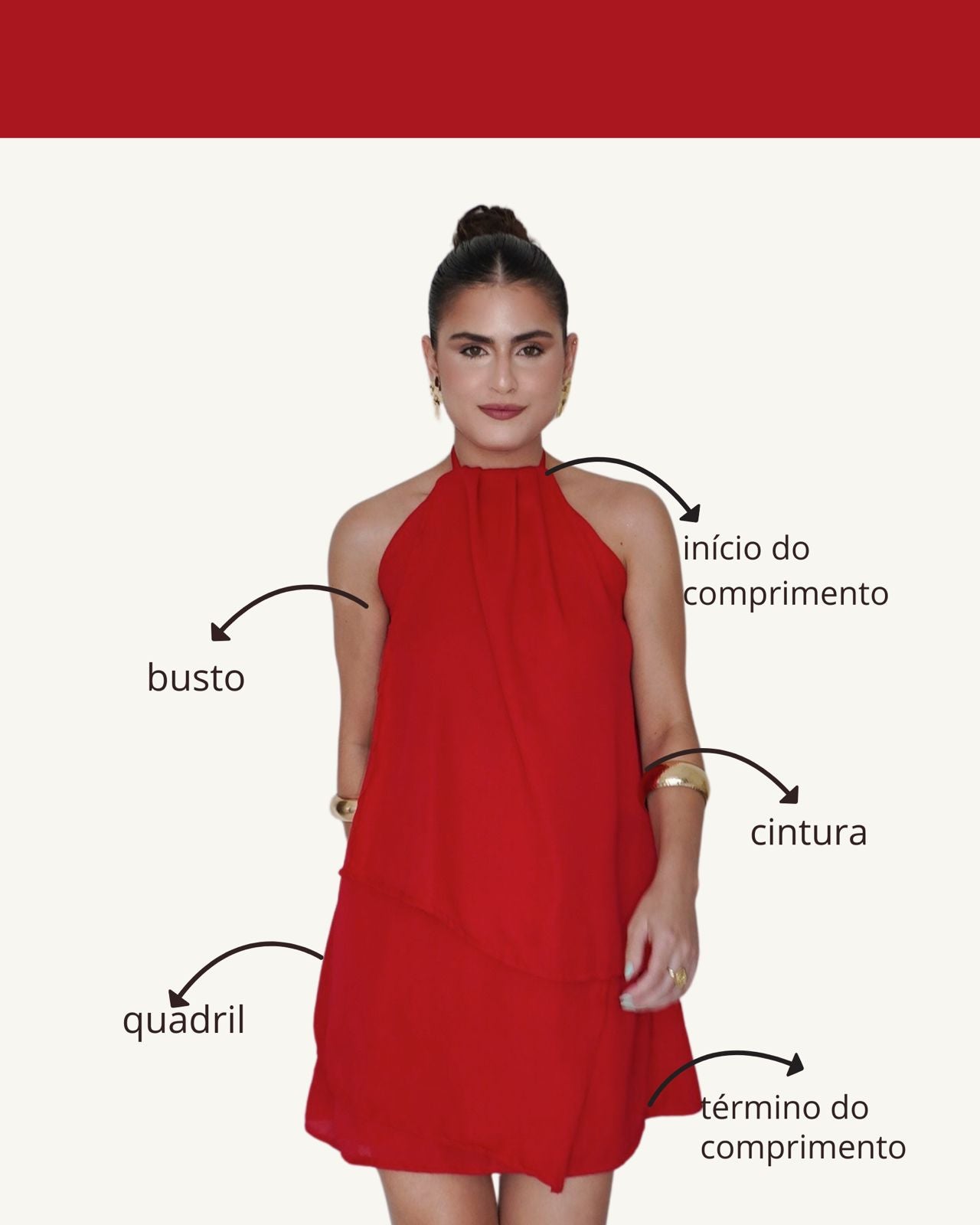 Tabela de medidas do produto