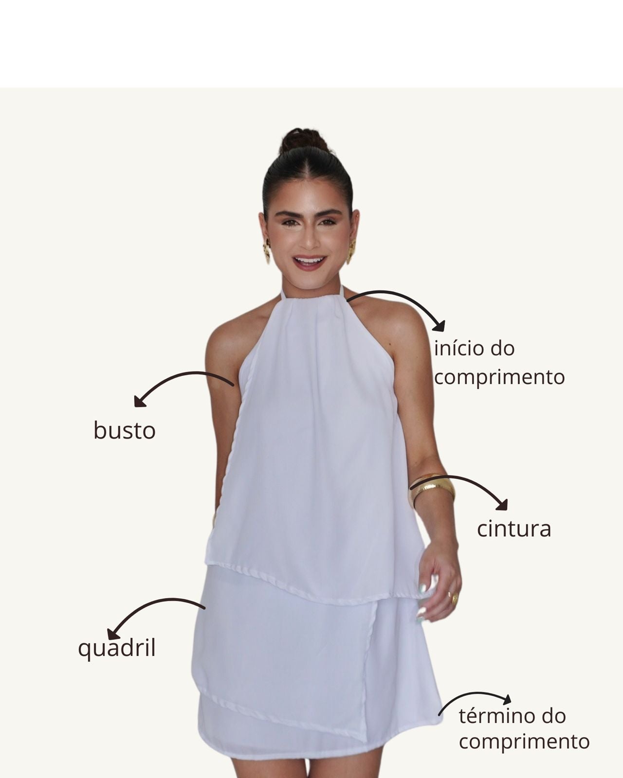 Tabela de medidas do produto