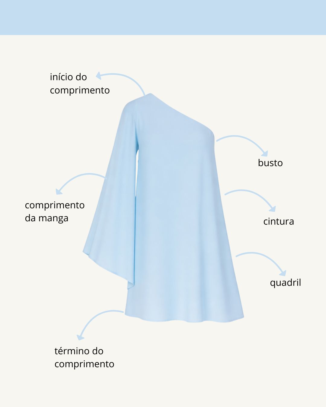 Tabela de medidas do produto