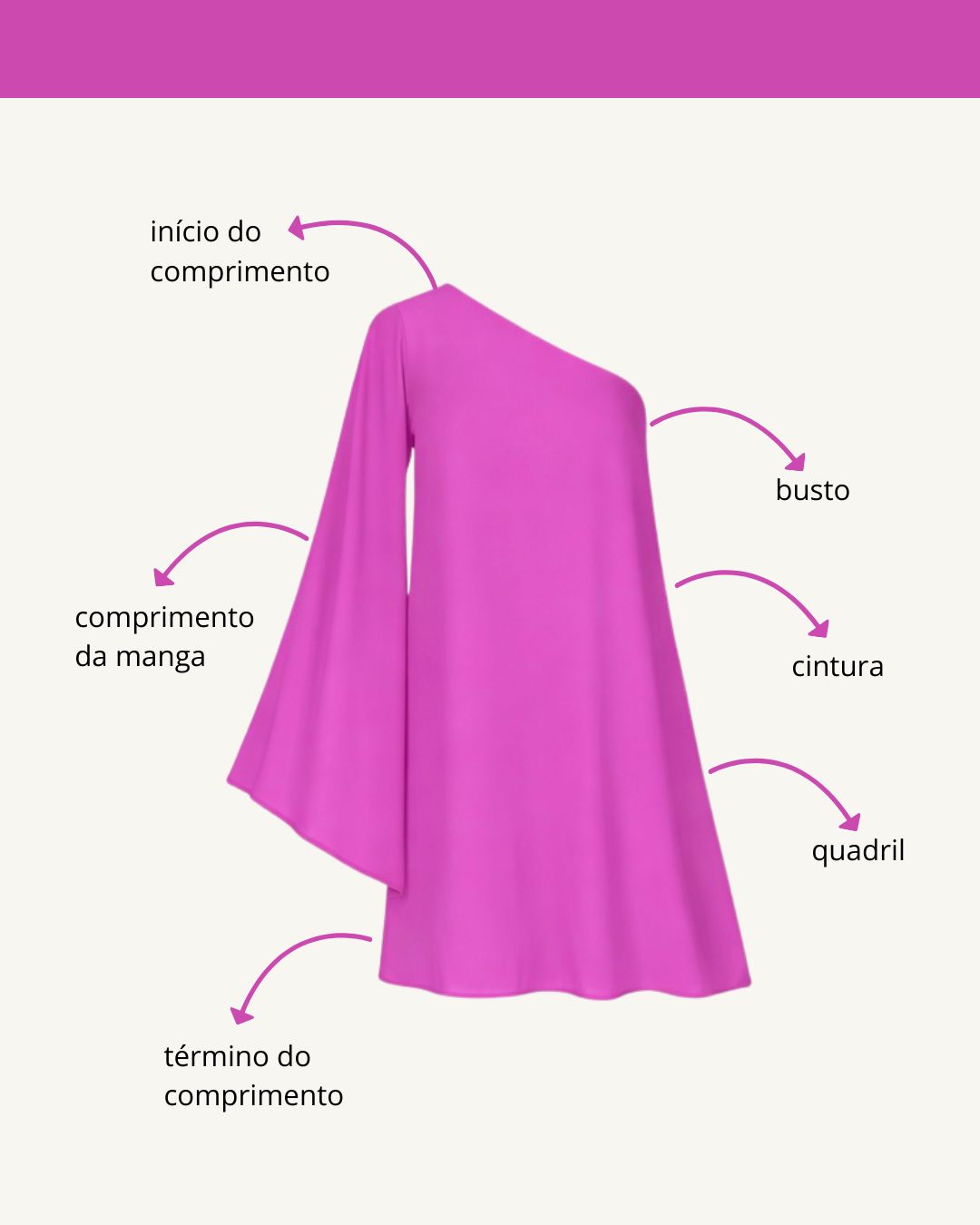 Tabela de medidas do produto