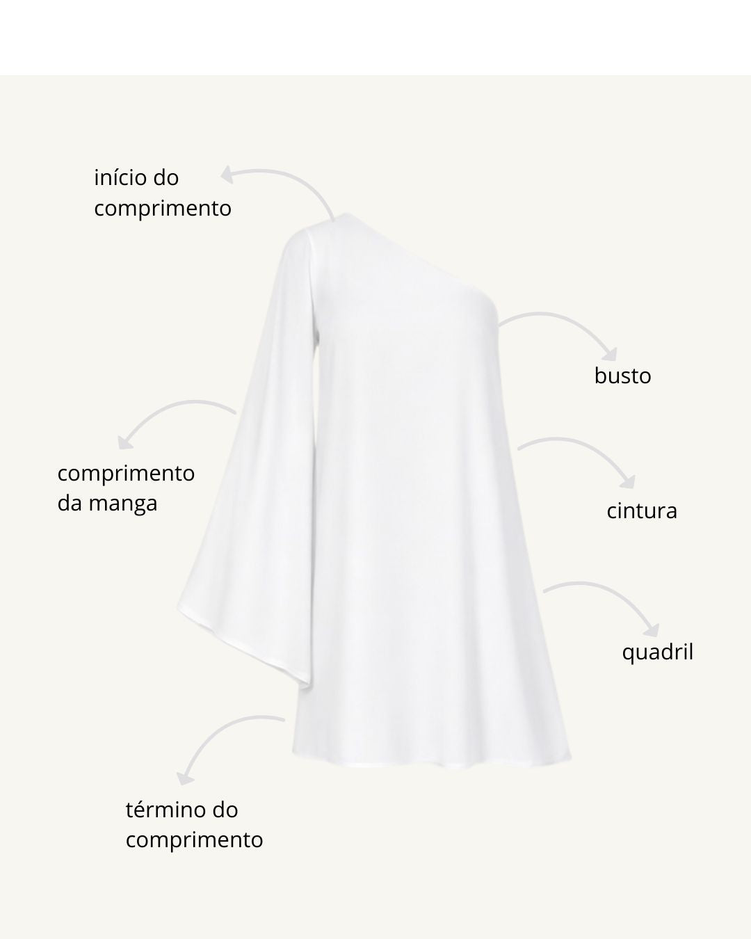 Tabela de medidas do produto