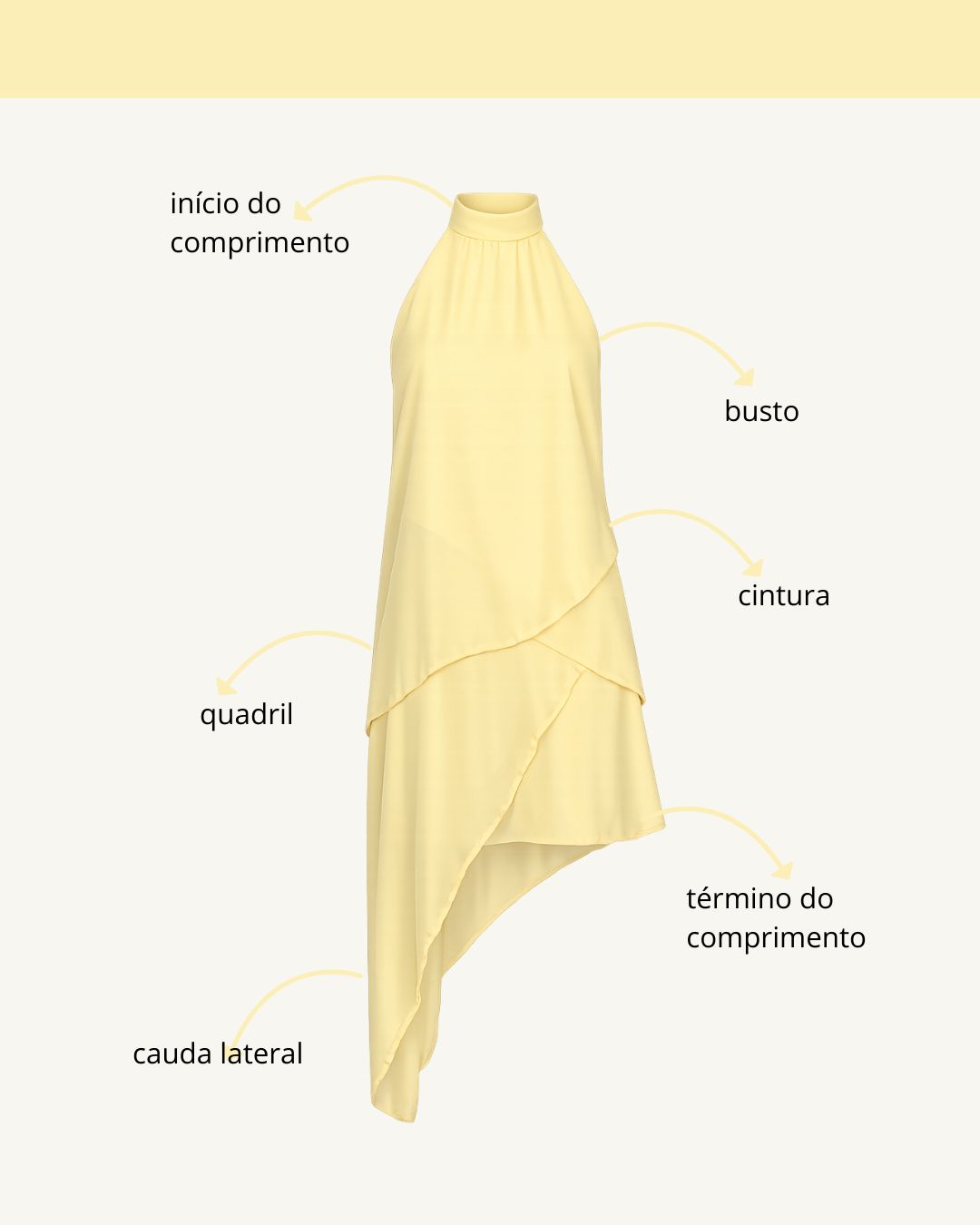 Tabela de medidas do produto